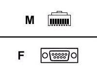 DIGI 48 RJ 45/DB 9F CROSSOVER CBL (10 PIN)