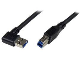 1M BLACK USB 3 CABLE RIGHT ANGLE A TO B