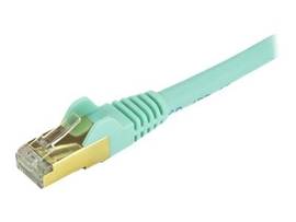 4 FT CAT6A ETHERNET CABLE - STP AQUA
