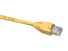 GigaBase 350 CAT5e Patch Cable UTP Snagless Boots Crossover 1-ft. 0.3-m Yellow