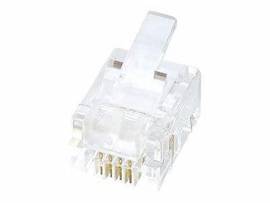 BELKIN RJ11 MOD PLUG;6P4C;FLAT 4 50MICRONS GOLD