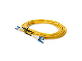AddOn 2m 2xCS (Male) to 2xCS (Male) OS2 Straight Yellow Quadplex Fiber OFNR (Ris