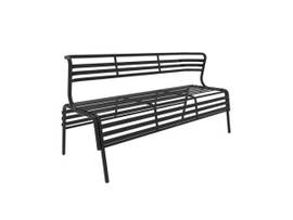 SAFCO COGO BENCH WITH BACK BLACK
