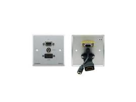 KRAMER PASSIVE WALL PLATE - 15-PIN HD (F/F), 3.5MM & HDMI