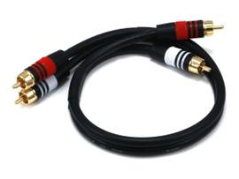 MONOPRICE RCA PLUG/2RCA PLUG M/M 1.5FTCABLE-BLACK