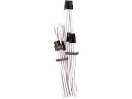 CORSAIR PREM INDIVIDUALLY SLEEVED SPLIT PCIE CBL 2 CONNT TYPE 4 GEN 4 WHT