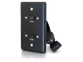 C2G SINGLE GANG WALL PLATE DUAL HDMI PIGTAIL