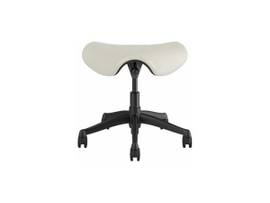 FREEDOM SADDLE STOOL WITH COUNTER HEIGHT CYLINDER - GLACIER TICINO LEATHER