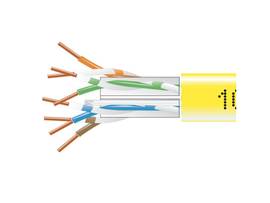 CAT6 550-MHz Solid Ethernet Bulk Cable - Unshielded (UTP), CMP Plenum, Yellow, 1