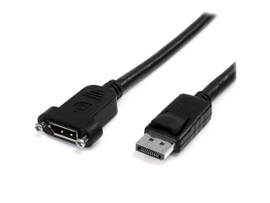 3ft Panel mount DisplayPort cable (male to female); 4K x 2K video (3840x2400p 60