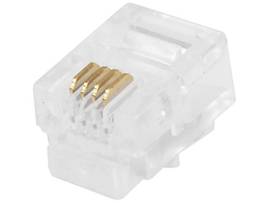 MONOPRICE 6P4C RJ11 PLUG FOR ROUND SOLID PHONE CAB