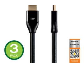 MONOPRICE CERTIFIED PREMIUM HIGH SPEED HDMI 3FT