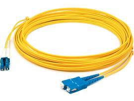 AddOn 1m LC (Male) to SC (Male) Yellow OS2 Duplex Riser Fiber Patch Cable