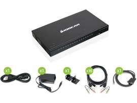 IOGEAR 16PRT USB HDMI KVMP SWIT CAB KVM SET