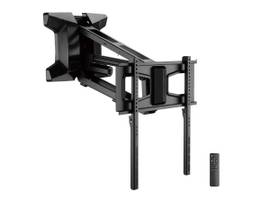 MONOPRICE MOTORIZED ELECTRIC ABOVE FIREPLACE MANTEL PULL-DOWN FULL-MOTION TV WALL MOUNT FOR TVS 37IN TO 80IN_ WEIGHT CAPACITY 77LBS_ VESA UP TO