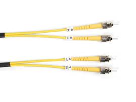 OS2 9/125 Singlemode Fiber Optic Patch Cable - OFNR PVC, ST to ST, Yellow, 3-m (