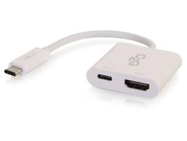 C2G USB-C TO HDMI+USB-C CHARGING WHITE