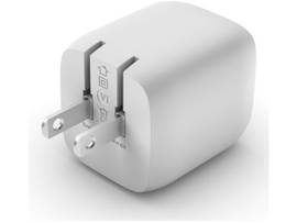 BELKIN 45W DUAL USB-C GAN WALL CHGR, W/BR, 3A, C-C, 2M WH