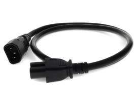 ADDON 6FT C14 MALE TO C15 FEMALE 14AWG 100-250V AT 15A BLACK POWER CABLE