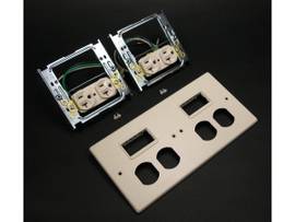LEGRAND-WIREMOLD 4-GANG W/TWO DUPLEX INSTA