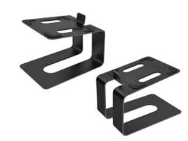 MONOPRICE TILTED METAL DESKTOP BOOKSHELF SPEAKER STANDS RISERS PAIR WITH VIBRATION ABSORPTION PADS