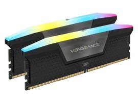 CORSAIR DDR5, 6400MT/S 64GB 2X32GB DIMM, UNBUFFERED, 32-40-40-84, STD PMIC, XMP 3.0, VENGEANCE RGB DDR5 BLACK HEATSPREADER, RGB LED, 1.4V