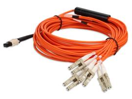 AddOn 7m MPO (Female) to 8xLC (Male) 8-strand Orange OM1 Multiple Riser Fiber Fa