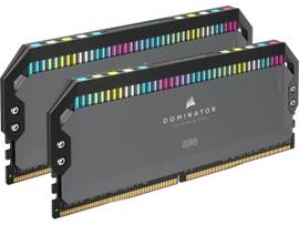 CORSAIR DDR5, 6000MT/S 32GB 2X16GB DIMM, UNBUFFERED, 30-36-36-76, STD PMIC, AMD EXPO, DOMINATOR PLATINUM RGB DDR5 COOL GREY HEATSPREADER, RGB LED,