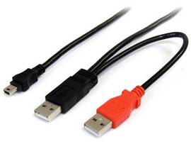 1 FT USB Y CABLE FOR EXTERNAL HARD DRIVE