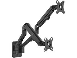ROCSTOR ERGOREACH EW1 PREMIUM DUAL ERGONOMIC MONITOR ARM, SUPPORTS UP TO TWO 27 DISPLAY, 15.4LB PER SCREEN, VESA 75X75 & 100X100MM - BLACK