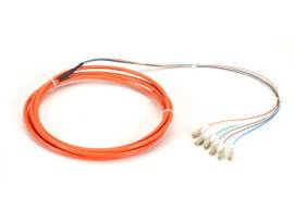 3m LC OM1 62.5-Micron MM Fiber Pigtail 6-Strand OFNR PVC Orange
