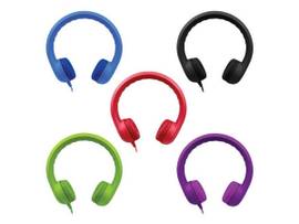 VCOM FLEX-PHONES VIRTUALLY INDESTRUCTIBLE FOAM HEADPHONES - COLOR PACK - BLUE, BLACK, RED, GREEN AND PURPLE