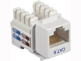 BLACK BOX CORP CAT6 KEYSTONE JACK WHITE 25 PACK