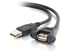C2G 1FT USB 2.0 AM TO AF PANEL MOUNT CABLE
