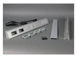 LEGRAND-WIREMOLD TS BKSP MNT W/15A REC,USB,2 CM AL