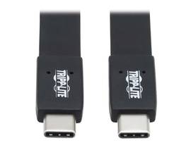 USB C Cable Flat USB 3.1 Gen2 10Gbps M/M Thunderbolt 3 Black 3ft