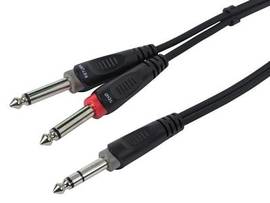 MONOPRICE 3 METER (10FT) 1/4INCH TRS MALE TO TWO 1