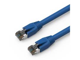AXIOM 1FT CAT8 2000MHZ S/FTP SHIELDED PATCH CABLE SNAGLESS BOOT (BLUE)