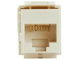 BLACK BOX CORP CAT6A KEYSTONE JACK, OFFICE WHITE