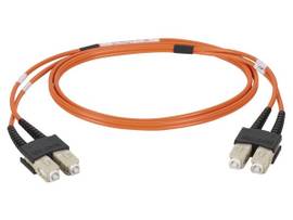 OM2 50/125 Multimode Fiber Optic Patch Cable - OFNR PVC, SC to SC, Orange, 3-m (