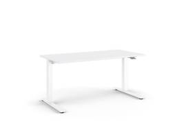 FLOAT SIT/STAND TABLE WITH 30INX60IN WHITE LAMINATE SURFACE, 63IN BASE, REMOVEABLE COUNTERBALANCE CRANK, AND HEIGHT ADJUSTMENT PADDLE ON RIGHT