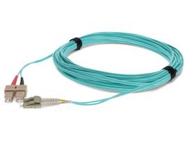 ADD-ON 1FT LC/SC M/M OM4 AQUA FIBER PATCH CBL