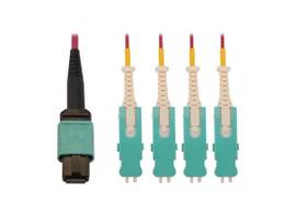 TRIPP LITE 40/100/400G MULTIMODE 50/125 OM4 BREAKOUT FIBER OPTIC CABLE 12F MTP/MPO-PC TO 4X DUPLEX SN-PC F/M, LSZH, MAGENTA, 2 M 6.6 FT.