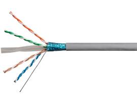 MONOPRICE CAT6A ETHERNET BULK CABLE - SOLID_ 550MHZ_ F/UTP_ CMR_ RISER RATED_ PURE BARE COPPER WIRE_ 10G_ 23AWG_ NO LOGO_ 500FT_ GRAY (UL) (TAA)