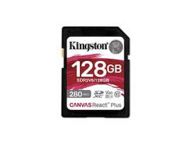 KINGSTON 128GB CANVAS REACT PLUS SDXC UHS-II 280R/100W U3 V60 FOR FULL HD/4K