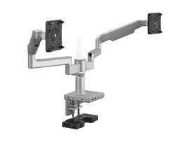 M/FLEX 2.1 WITH M/CONNECT 2 FOR DUAL MONITORS - NO POST - SILVER WITH GRAY TRIM