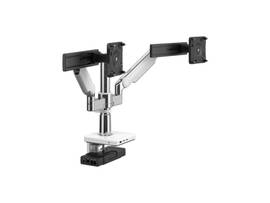 M/FLEX MONITOR ARM WITH M/CONNECT 3 PRO DOCK FOR DUAL M2.1 MONITOR ARMS WITH SLIDERS, 12IN POST, POLISHED ALUMINUM WITH WHITE TRIM