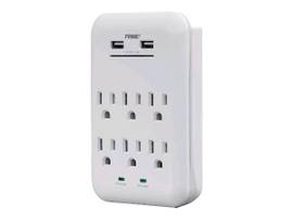 MONOPRICE 6 OUTLET SURGE PROTECTOR WALL TAP WITH 2