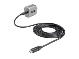 STARTECH 30W USB-C WALL CHARGER - PORTABLE GAN CHARGER W/ POWER DELIVERY - 6FT CABLE - USB C POWER ADAPTER W/ FAST CHARGING - USB-C CHARGER