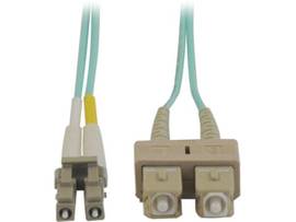 TRIPP LITE 1M 10G DPLXMM 50/125 LSZH AQUA FPC LC/SC
